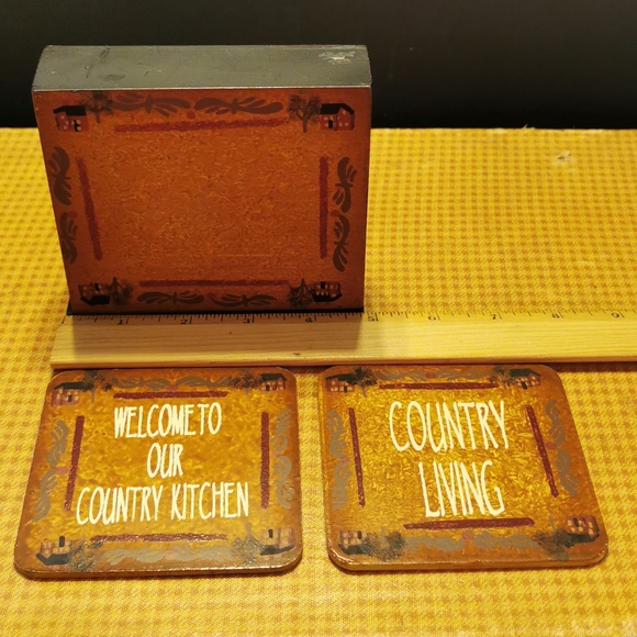 Country Living Rustic Farmhouse country Kitchen Coasters - Picture 10 of 10